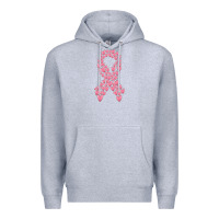 Heather Grey breast cancer ribbon Premium Hoodie - MaliasSmallBusiness