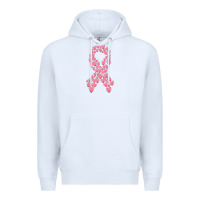 White breast cancer ribbon Premium Hoodie - MaliasSmallBusiness