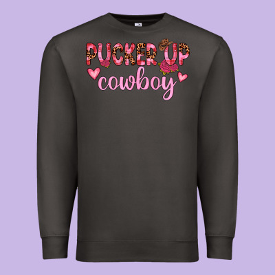 Pucker Up Cowboy Premium Sweatshirt Designed By Jahusdesignshop
