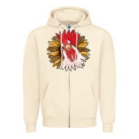 Sandshell sunflower with rooster Zipper Hoodie - RanaPortraitStore