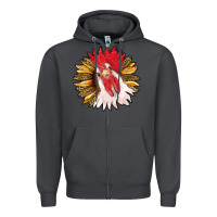Smoke sunflower with rooster Zipper Hoodie - RanaPortraitStore