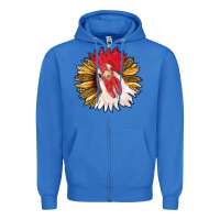 True Royal sunflower with rooster Zipper Hoodie - RanaPortraitStore