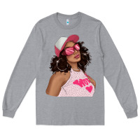 Heather Grey pink sunglasses afro black girl Long Sleeve Tee - texasbilliewilder