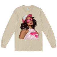 Mushroom pink sunglasses afro black girl Long Sleeve Tee - texasbilliewilder
