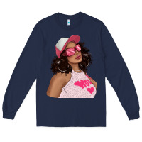 Navy pink sunglasses afro black girl Long Sleeve Tee - texasbilliewilder