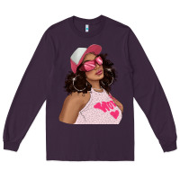Plum pink sunglasses afro black girl Long Sleeve Tee - texasbilliewilder