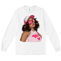 White pink sunglasses afro black girl Long Sleeve Tee - texasbilliewilder