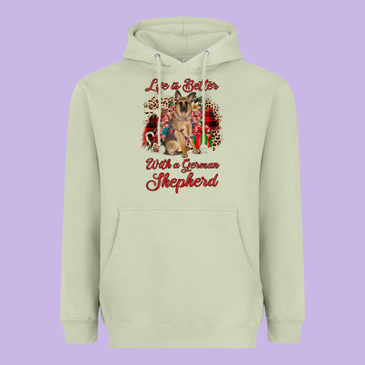 Christmas Life Is Better With A German Shepherd Heavyweight Hoodie Designed By Jahusdesignshop