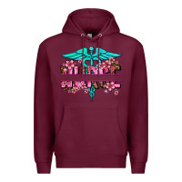 Burgundy floral nurse preview Premium Hoodie - AdoDesignShop