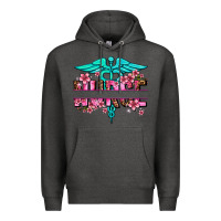 Charcoal Heather floral nurse preview Premium Hoodie - AdoDesignShop