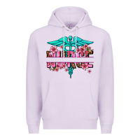 Lilac floral nurse preview Premium Hoodie - AdoDesignShop