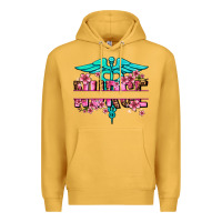 Mustard floral nurse preview Premium Hoodie - AdoDesignShop