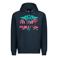 Navy floral nurse preview Premium Hoodie - AdoDesignShop