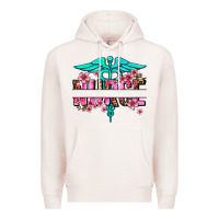 Pale Pink floral nurse preview Premium Hoodie - AdoDesignShop
