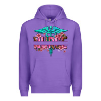 Purple floral nurse preview Premium Hoodie - AdoDesignShop