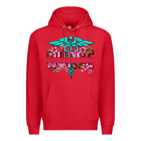 Red floral nurse preview Premium Hoodie - AdoDesignShop