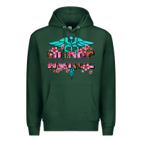 Sports Green floral nurse preview Premium Hoodie - AdoDesignShop