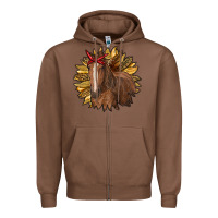 Chestnut sunflower with horse Zipper Hoodie - RanaPortraitStore
