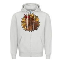 Sunflower With Horse Zipper Hoodie | Teevron