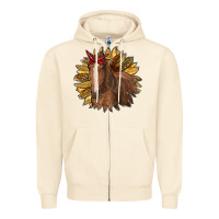 Sandshell sunflower with horse Zipper Hoodie - RanaPortraitStore