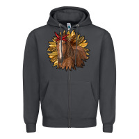 Smoke sunflower with horse Zipper Hoodie - RanaPortraitStore