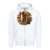 White sunflower with horse Zipper Hoodie - RanaPortraitStore