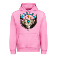 Fuchsia Pink wallen with bull skull Urban Hoodie - NancyCooperArtShop
