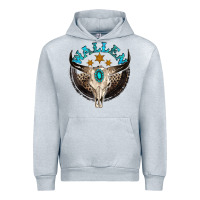 Heather Grey wallen with bull skull Urban Hoodie - NancyCooperArtShop