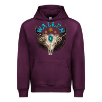 Mauve Wine wallen with bull skull Urban Hoodie - NancyCooperArtShop