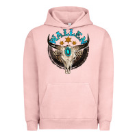 Pigment Salmon wallen with bull skull Urban Hoodie - NancyCooperArtShop