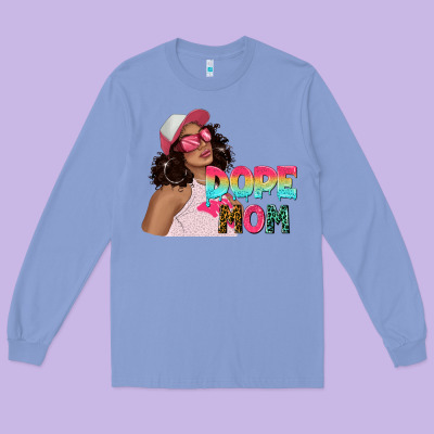 Long Sleeve Tee pink sunglasses afro black girl dope mom