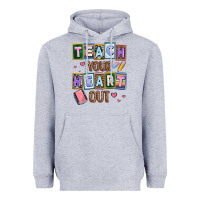 Heather Grey teach your heart out Heavyweight Hoodie - AdoDesignShop