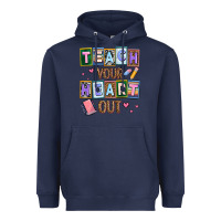 Navy teach your heart out Heavyweight Hoodie - AdoDesignShop
