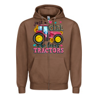 Chestnut just a girl who loves tractors Zipper Hoodie - Zillion Design Studio