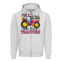 Dove Grey just a girl who loves tractors Zipper Hoodie - Zillion Design Studio