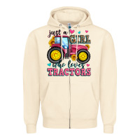 Just A Girl Who Loves Tractors Zipper Hoodie | Teevron