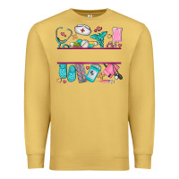 Antique Gold nurse elements with costom name Premium Sweatshirt - AdoDesignShop