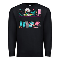 Black nurse elements with costom name Premium Sweatshirt - AdoDesignShop