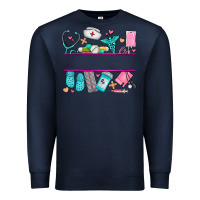 Navy nurse elements with costom name Premium Sweatshirt - AdoDesignShop