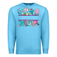 Ocean Blue nurse elements with costom name Premium Sweatshirt - AdoDesignShop