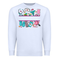 White nurse elements with costom name Premium Sweatshirt - AdoDesignShop