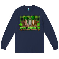 Navy happy st. patrick's day horses with leprechaun hat and bandana Long Sleeve Tee - RanaPortraitStore