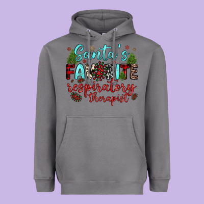 Santa S Favorite Respiratory Therapist Heavyweight Hoodie Designed By Jahusdesignshop