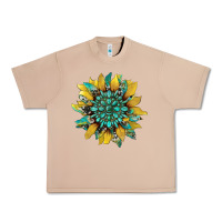 Burro sunflower with gemstone and cowhide Urban Heavy Tee - Artiststas