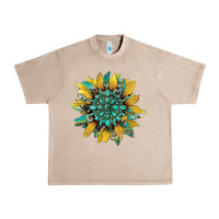 French Oak sunflower with gemstone and cowhide Urban Heavy Tee - Artiststas