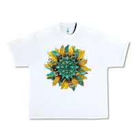 Sunflower With Gemstone And Cowhide Urban Heavy Tee | Teevron