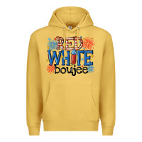 Antique Gold red white boujee Premium Hoodie - MaliasSmallBusiness