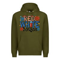 Army Green red white boujee Premium Hoodie - MaliasSmallBusiness