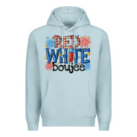 Blue Mist red white boujee Premium Hoodie - MaliasSmallBusiness
