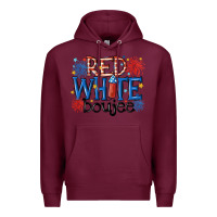 Burgundy red white boujee Premium Hoodie - MaliasSmallBusiness